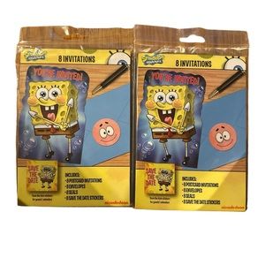 Nickelodeon’s SpongeBob SquarePants Party Invitations. 2 (8) Packs  NWT